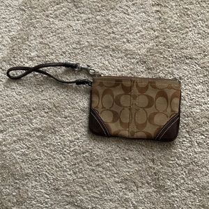 Brown coach wristlet